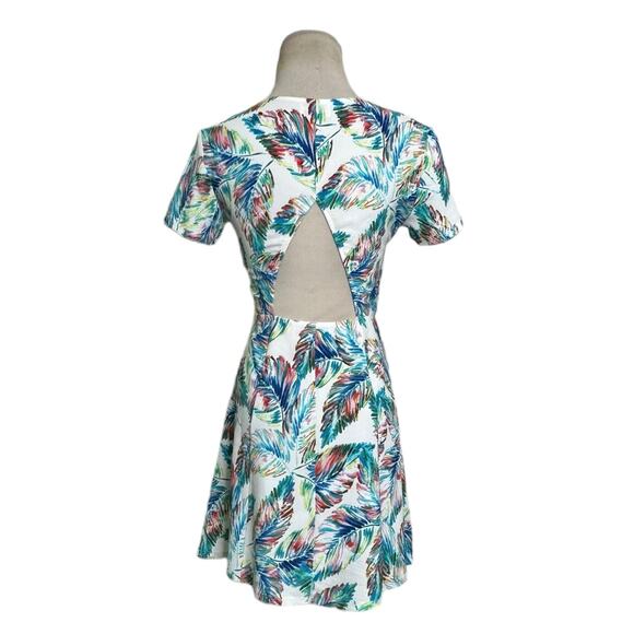 Show Me Your Mumu white blue tropical print mini dress size Small - Picture 2 of 15
